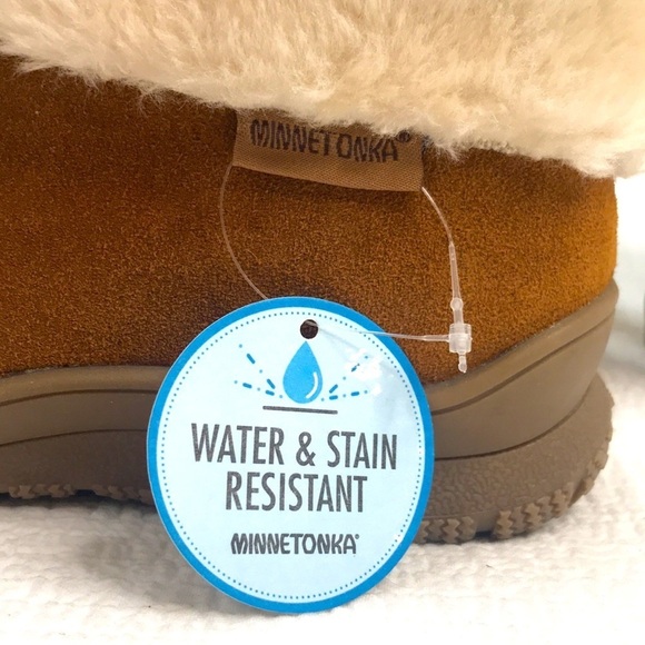 NWT Minnetonka Fur Trim Suede Leather Boots Size 7 - Picture 3 of 9